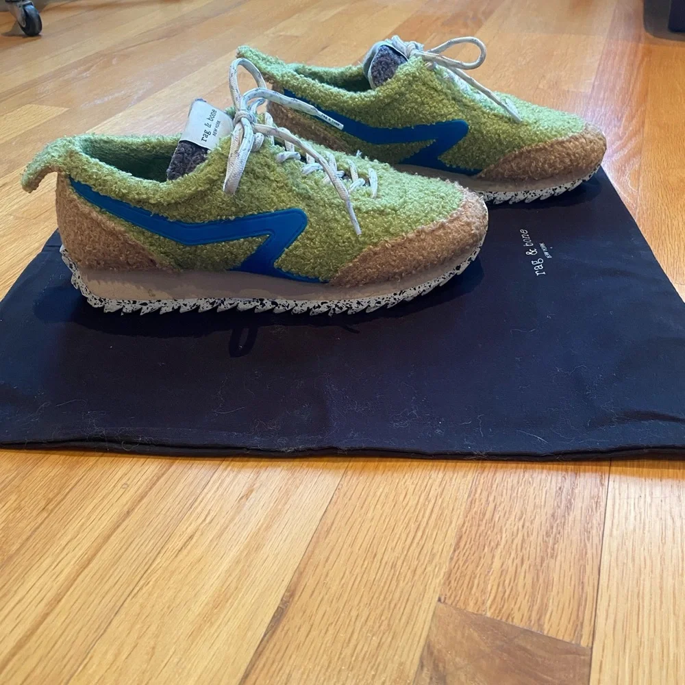 Rag & Bone Green Boucle Sneakers - Picture 2 of 9